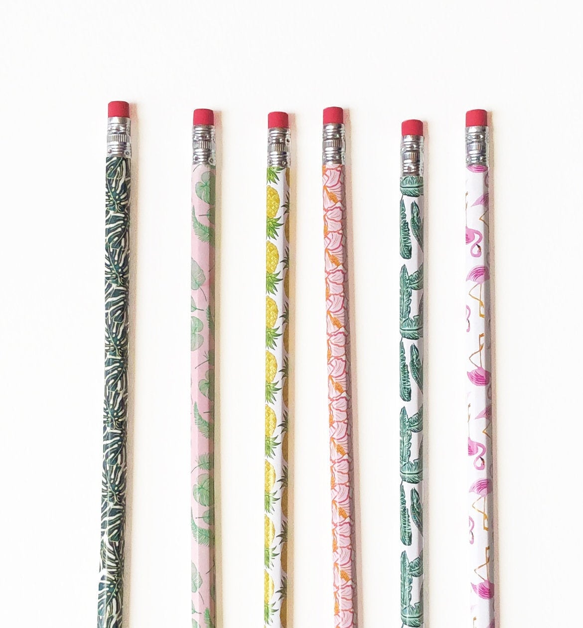 Tropical Theme Pencil Set Set of 6 Writing Pencils Etsy
