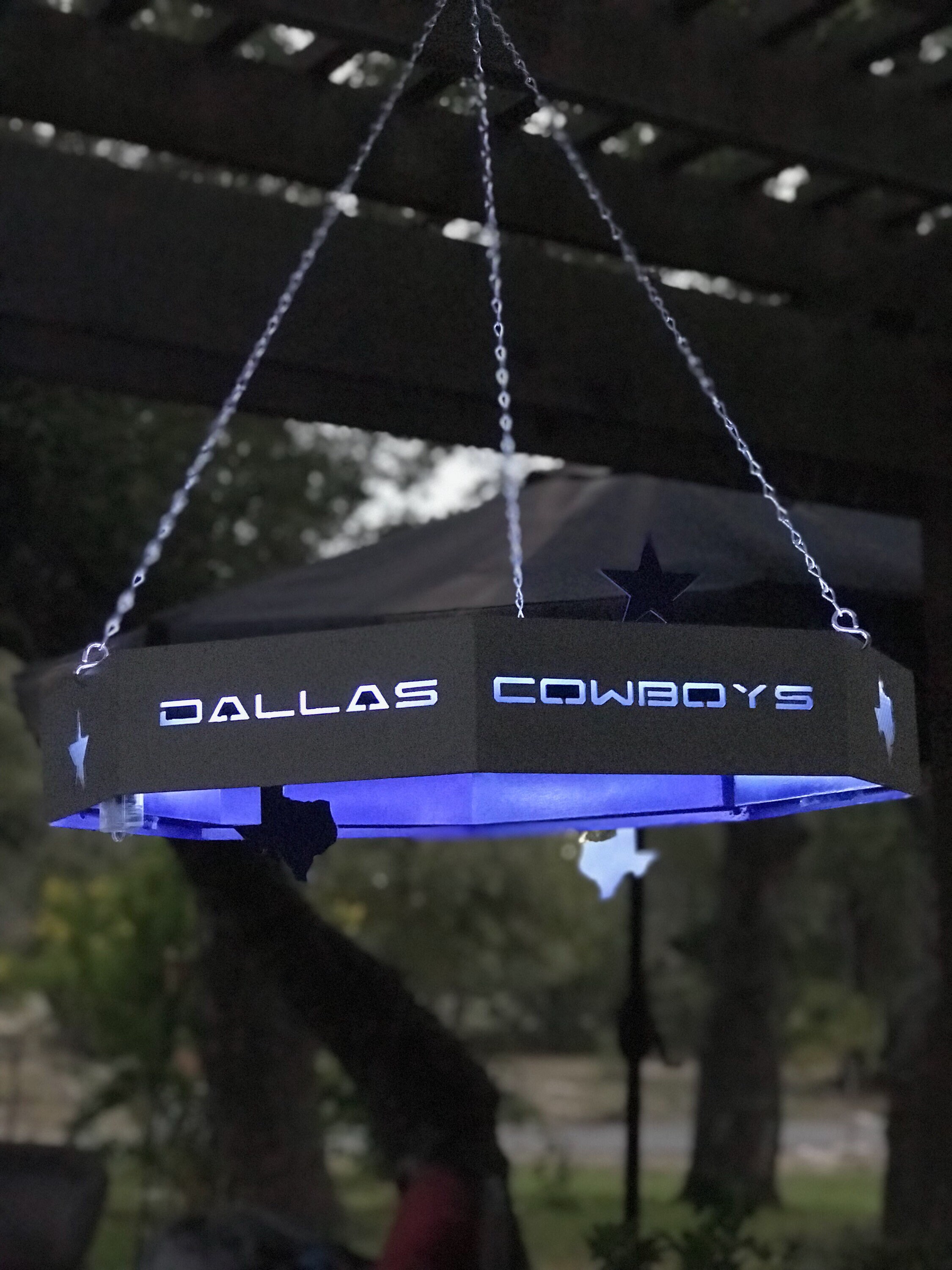 Dallas Cowboys Pendant Light Fixture Custom Made Light Etsy