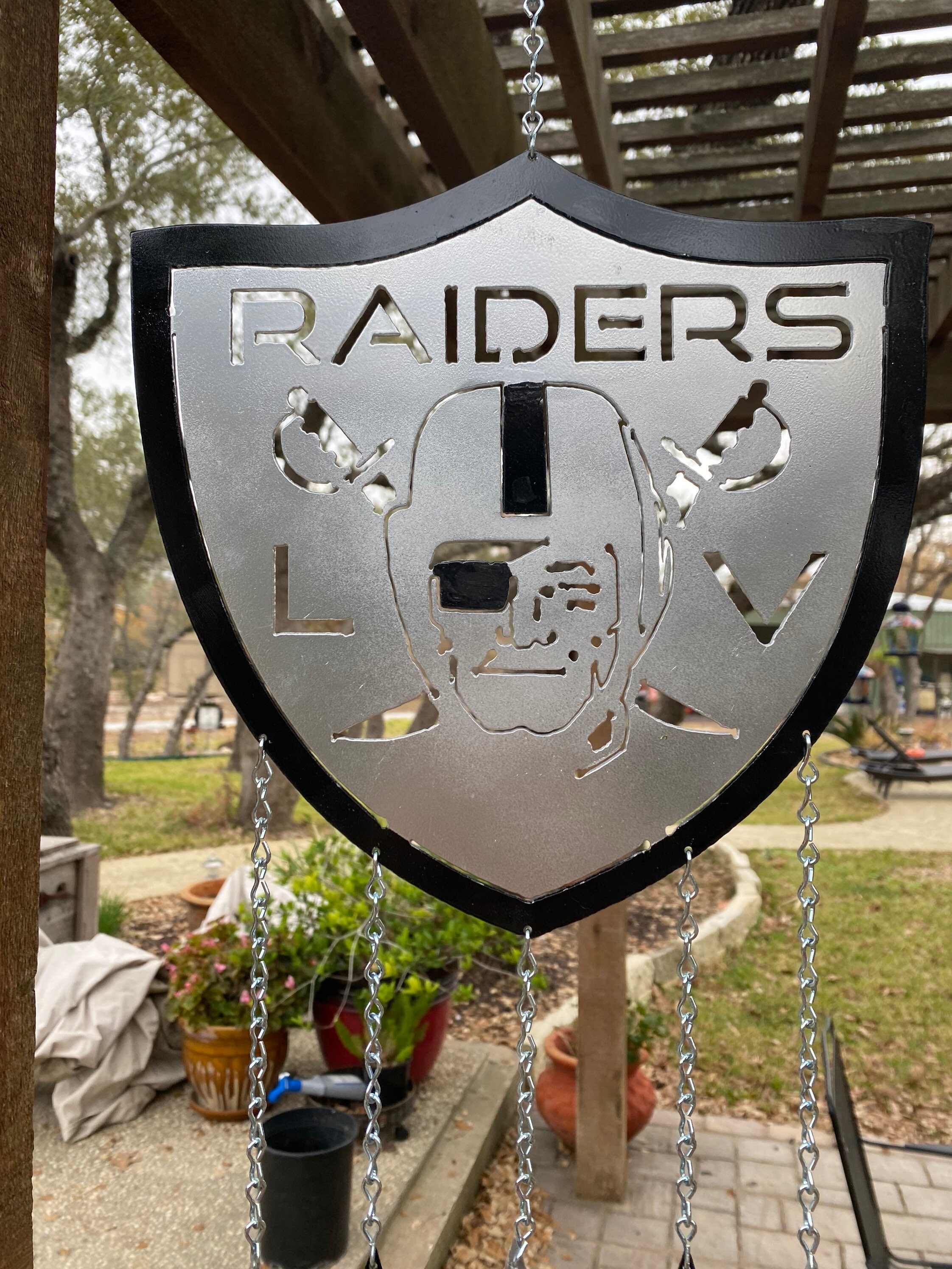 Las Vegas Raiders Wind Chimes Texas Decor Outdoor Decor Etsy UK