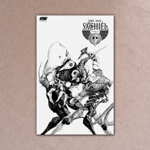 01 vs Sachiel 11x17  Poster Print