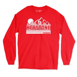 Keystone Colorado Unisex Long Sleeve Shirt for Men Women Couples Outdoor Enthusiasts who go Skiing Snowboarding Hiking Camping or Exploring