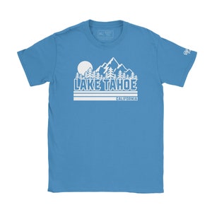 Lake Tahoe Shirt, Sierra Nevada Mountains Premium T-Shirt | Matching Unisex Shirts for Men, Women, Couples & Ski Trips | Emerald Bay Hiking