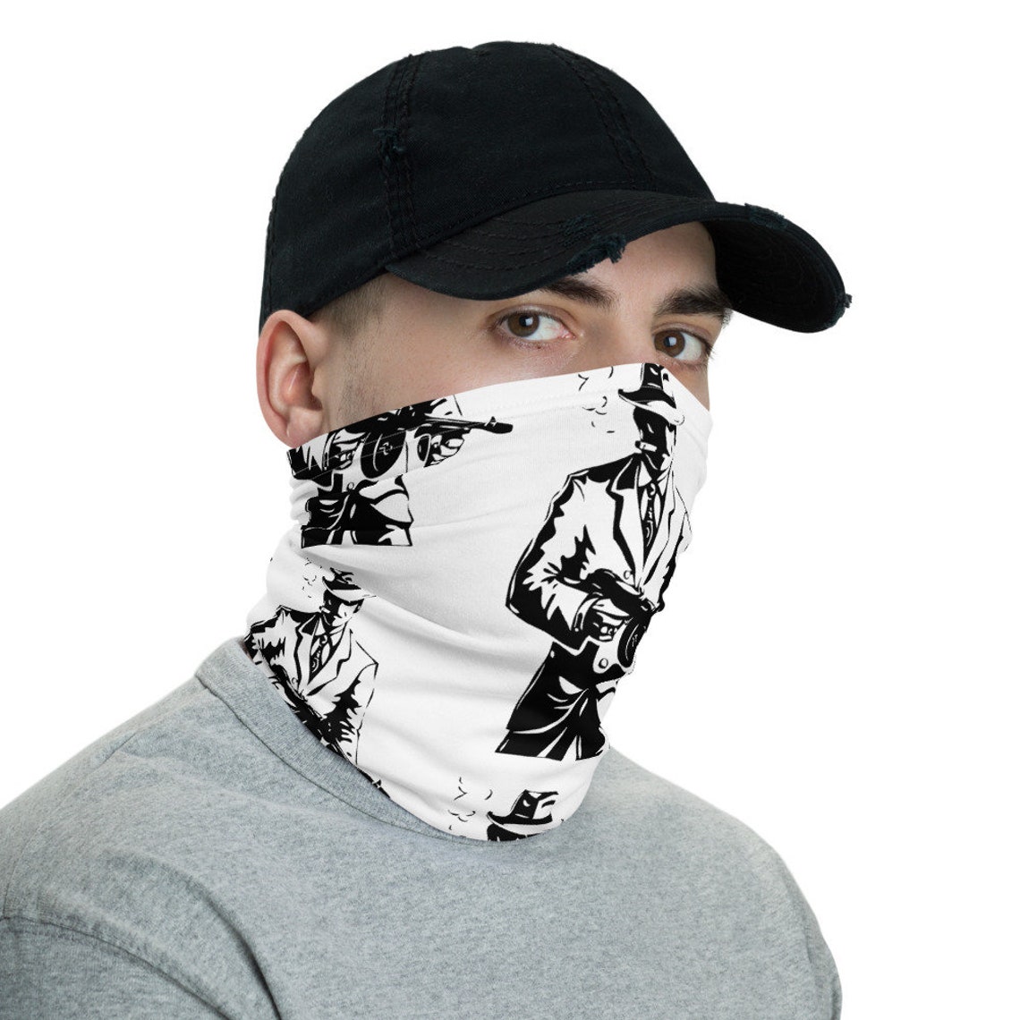 Mobster Face Mask Italian Mob Gangster Facemask Mafia OG Etsy