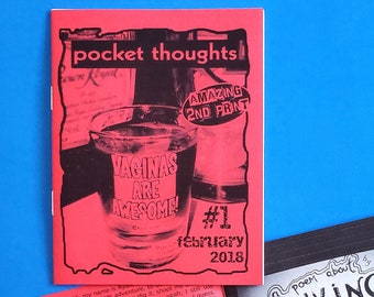 Pocket Thoughts #1 - zine featuring art, prose, comics, poetry, humor, photography, deep thoughts, and more! - 2nd print