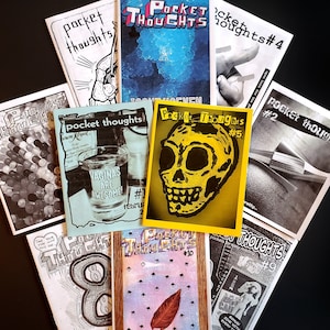 Pocket Thoughts #1-10 Zine Collection Bundle Pack - featuring art, prose, comics, poetry, humor, photography, rants, and more!