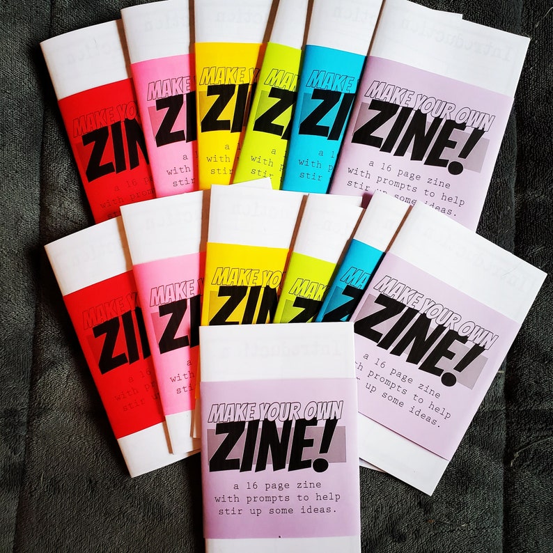 Make Your Own Zine an interactive DIY zine with prompts for writing, drawing, collage, art, poetry, journaling and more image 1