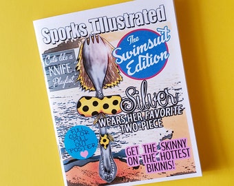 Sporks Illustrated: The Swimsuit Edition - a funny zine of comic style drawings of summertime sporks dressed in bikinis at the beach