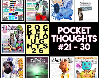 Pocket Thoughts Zine Bundle: Art, Comix, Poetry #21-30