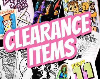 Clearance Zines and Stickers, Comic Art