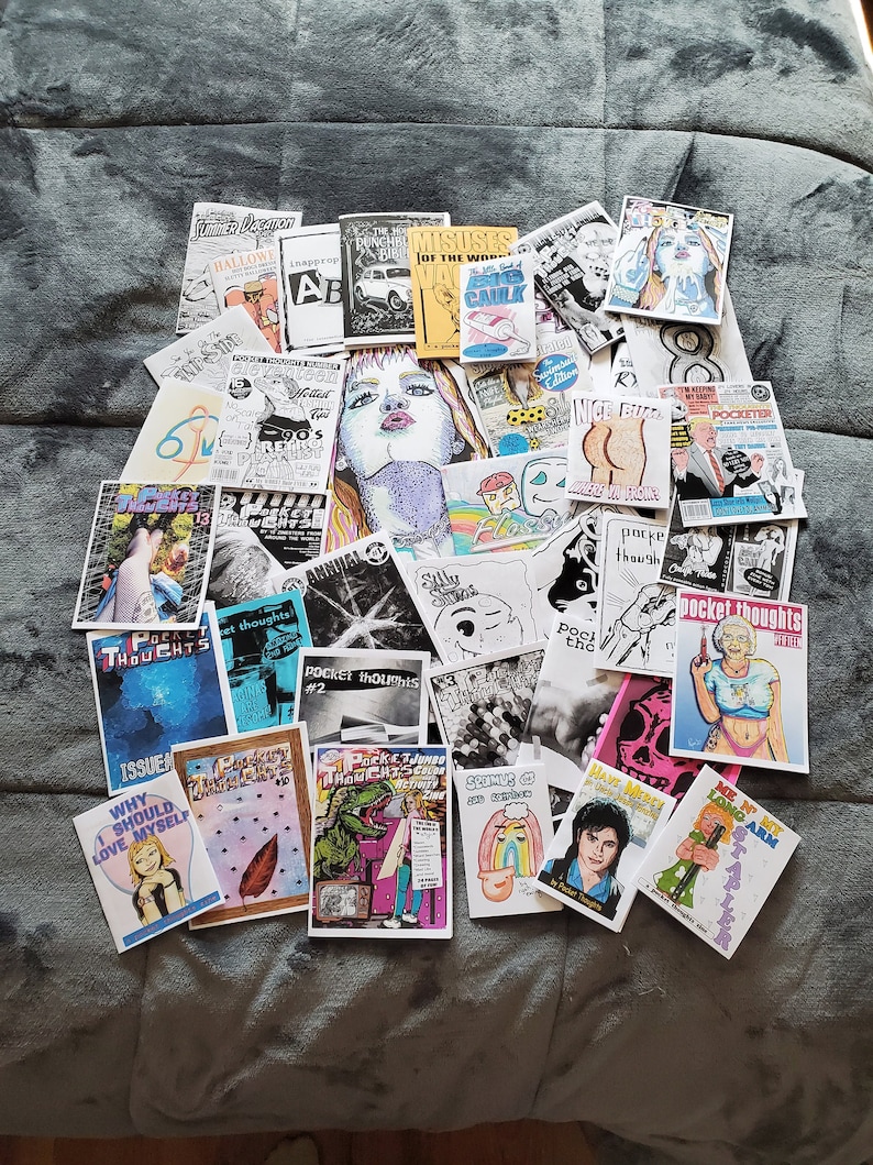 All The Zines Bundle of 50 zines Art, humor, comics, photography, poetry, rants, thoughts, games, & more Plus a piece of original art image 3