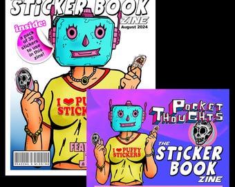 Livre d'autocollants Zine : Pocket Thoughts #30 avec 30 mini autocollants