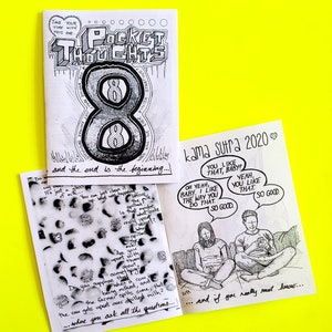 Pocket Thoughts 1-10 Zine Collection Bundle Pack featuring art, prose, comics, poetry, humor, photography, rants, and more Pocket Thoughts #8