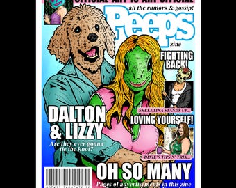 Peeps - satire zine of celebrity gossip, anti-AI Slop, and fake advertisements (Pocket Thoughts #36)