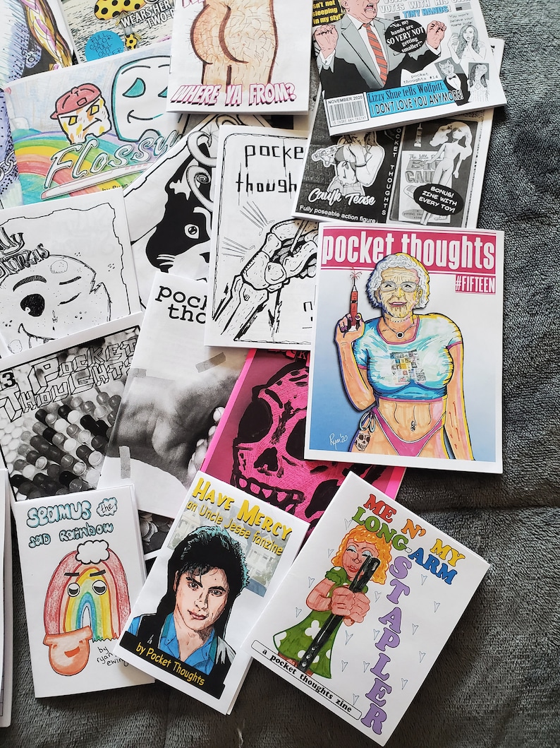 All The Zines Bundle of 50 zines Art, humor, comics, photography, poetry, rants, thoughts, games, & more Plus a piece of original art image 5