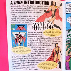 Triumph Super Figures mini comic zine homage and tribute to vintage 1980s mini comix that came in superhero action figure toys image 5