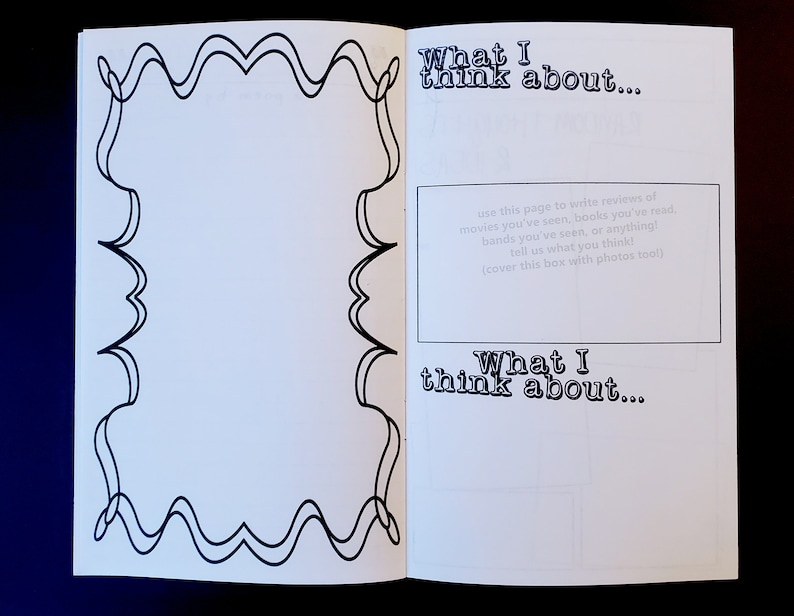 Make Your Own Zine an interactive DIY zine with prompts for writing, drawing, collage, art, poetry, journaling and more image 7