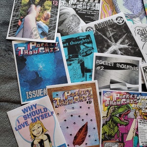 All The Zines Bundle of 50 zines Art, humor, comics, photography, poetry, rants, thoughts, games, & more Plus a piece of original art image 4