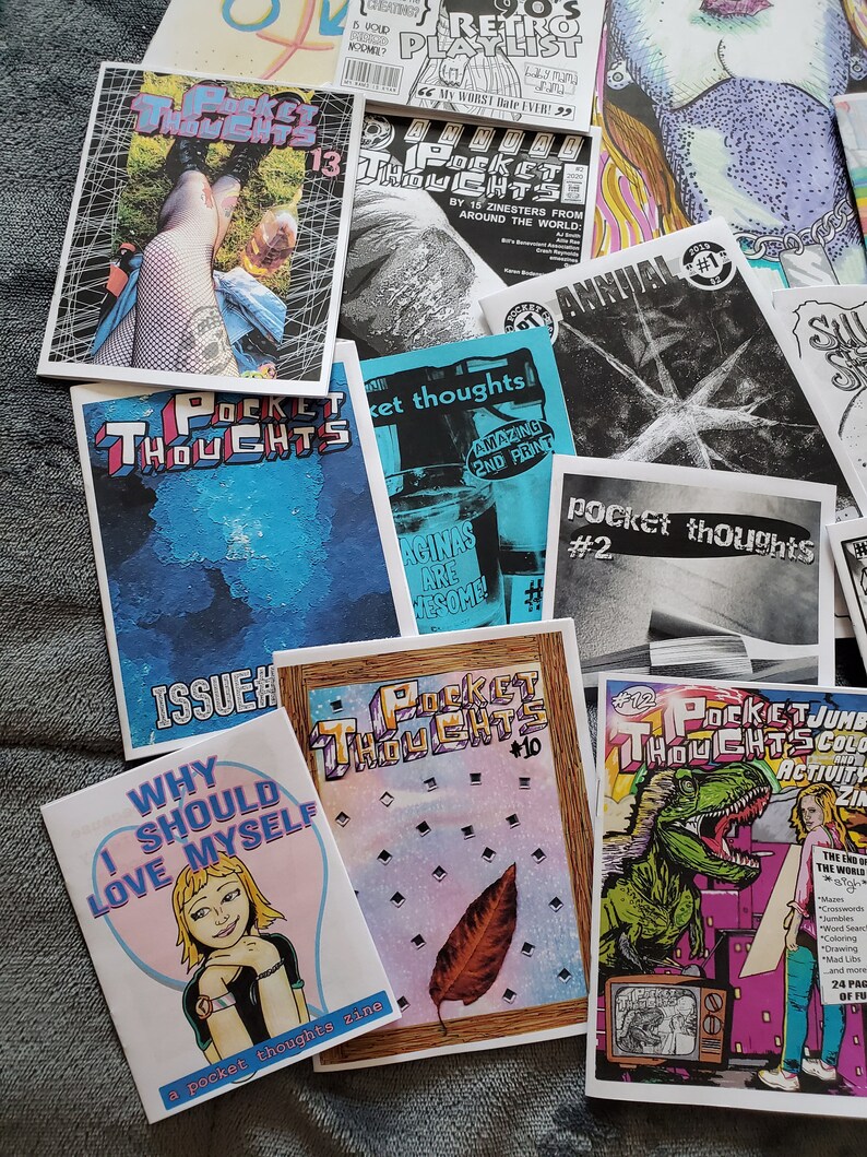 All The Zines Bundle of 50 zines Art, humor, comics, photography, poetry, rants, thoughts, games, & more Plus a piece of original art image 4