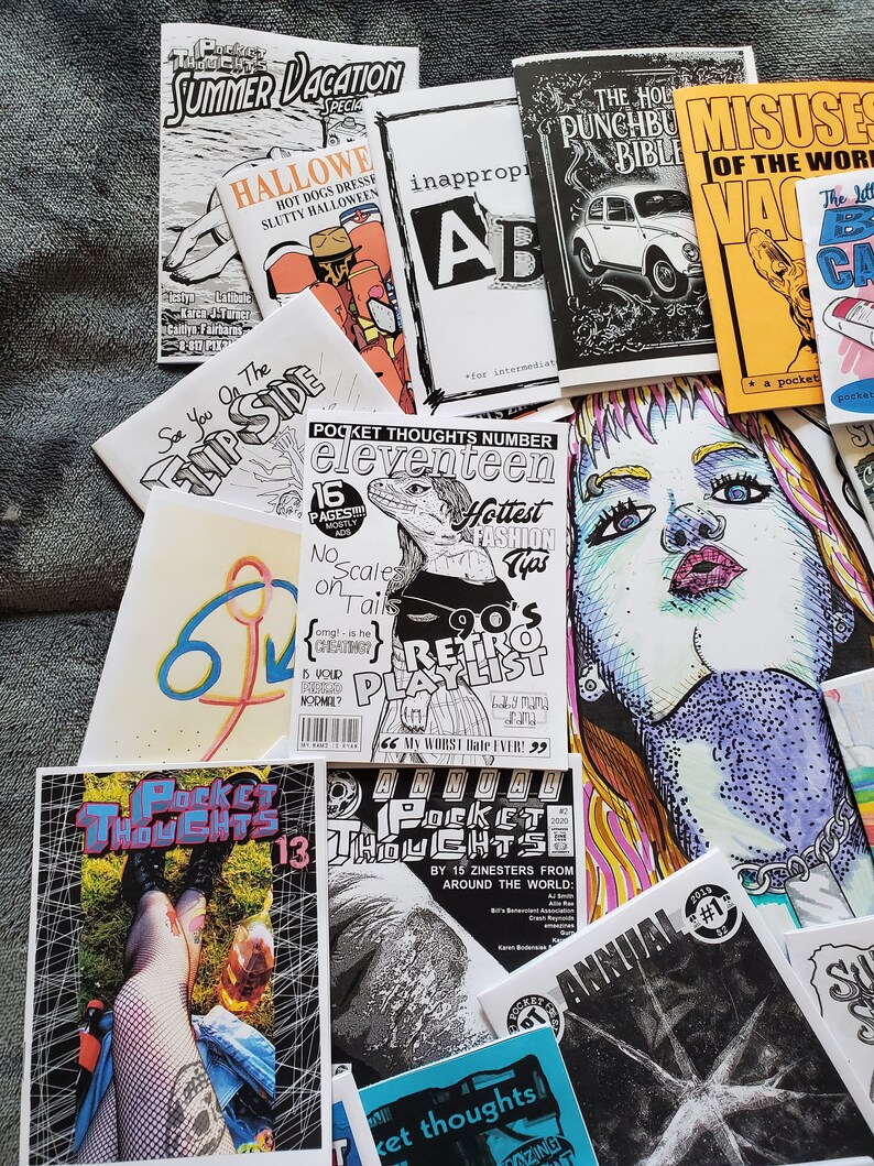 All The Zines Bundle of 50 zines Art, humor, comics, photography, poetry, rants, thoughts, games, & more Plus a piece of original art image 8