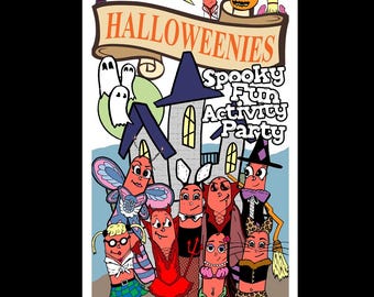 Halloween Hot Dog Party Activity Zine: Puzzles, Coloring, Paper Doll