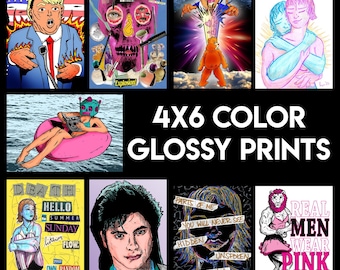 Impressions d'art sur papier glacé Zine : illustrations et collages bizarres (4 x 6 po.