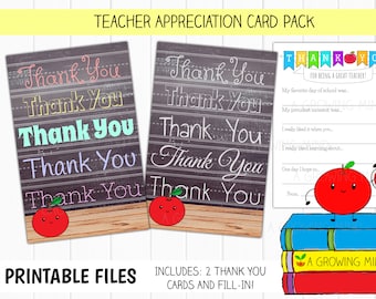 DRUCKBARE Lehrer-Dankeskarte, Ende des Jahres Lehrer-Anerkennung, druckbare Fill-in-Lehrer-Karte, 100. Tag der Schule