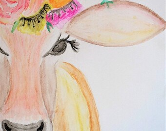 Flower Crown Cow - Original