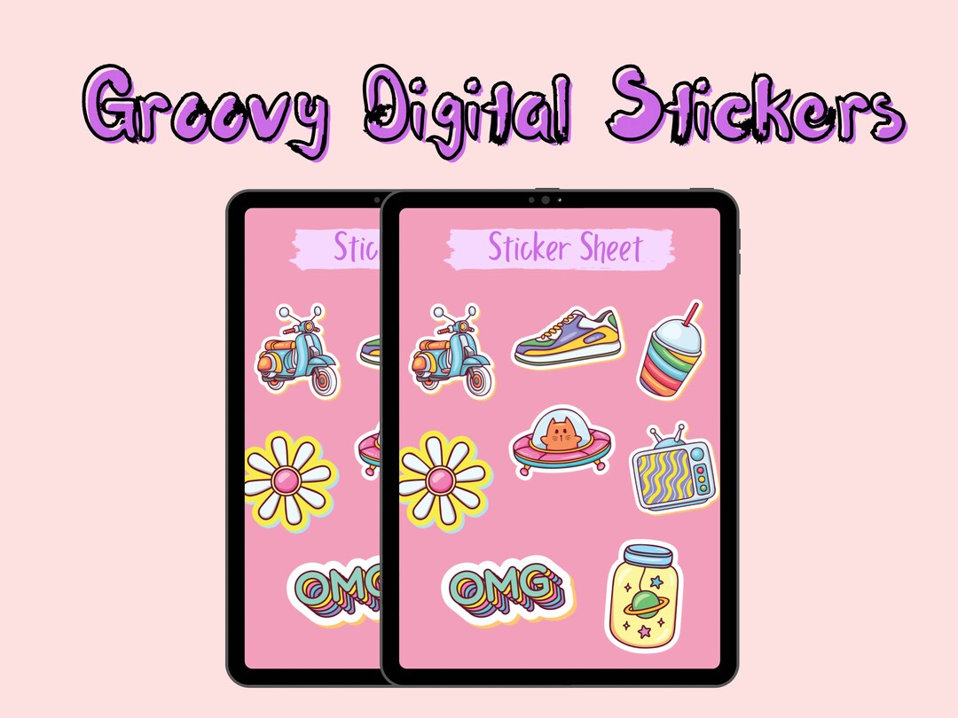 Packing Sticker Groovy Groovy Digital Sticker Pack, for Goodnotes, Digital Sticker for Ipad ...