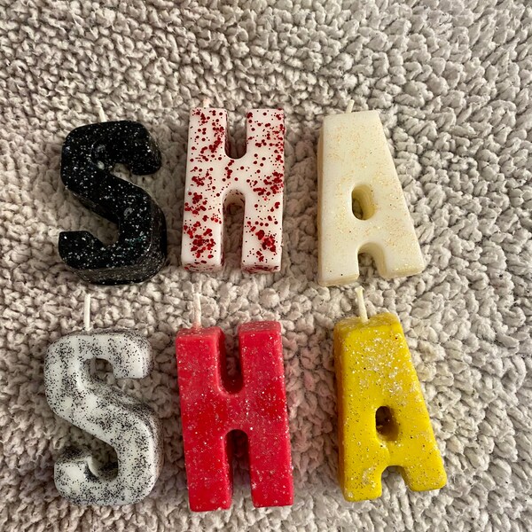 Custom Letter Candles Etsy