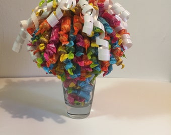 This listing is for one colorful candy bouquet with candy inside.