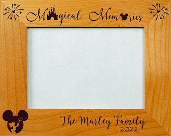 Magical Memories Disney, Personalized Picture Frames, 3 sizes: 4x6, 5x7 and 8x10 Custom Gift, Disneyland, Disneyworld, FAST & FREE Shipping