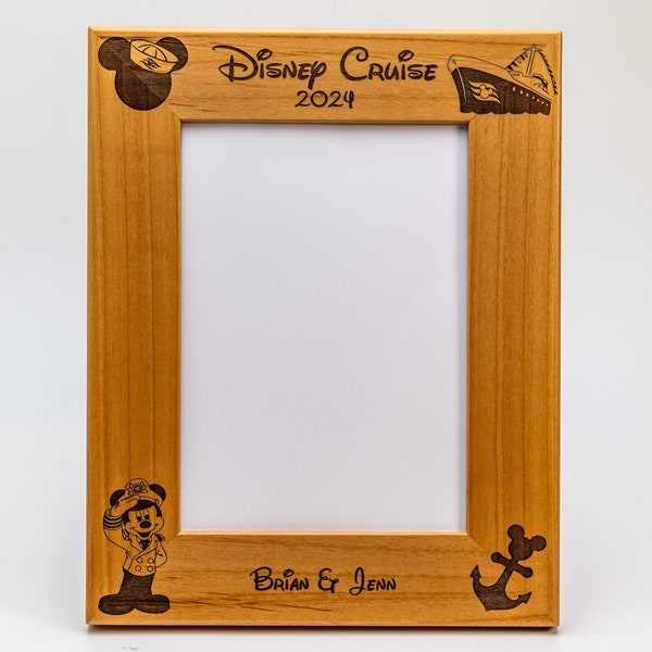 Disney Cruise, Personalized Picture Frames, 3 sizes: 4x6, 5x7 and 8x10 Custom Gift, Disneyland, Disneyworld, FAST & FREE Shipping