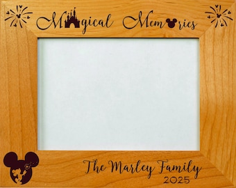 Magical Memories Disney, Personalized Picture Frames, 3 sizes: 4x6, 5x7 and 8x10 Custom Gift, Disneyland, Disneyworld, FAST & FREE Shipping