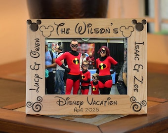 Personalized Picture Frame, Disneyland, Disneyworld, Vacation, Custom Gift, for 5x7 photo, FAST AND FREE Shipping