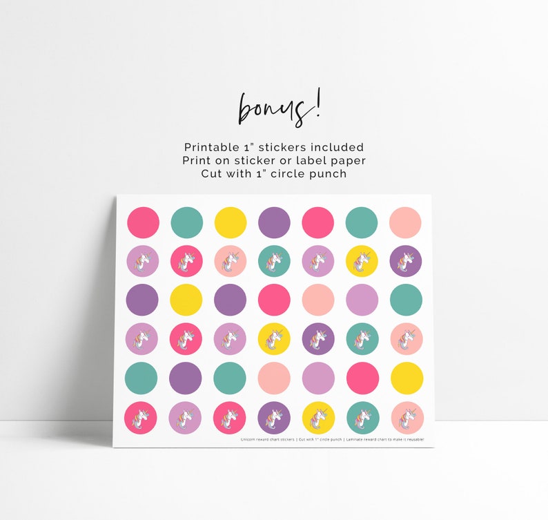 unicorn reward chart printable chore chart personalized etsy