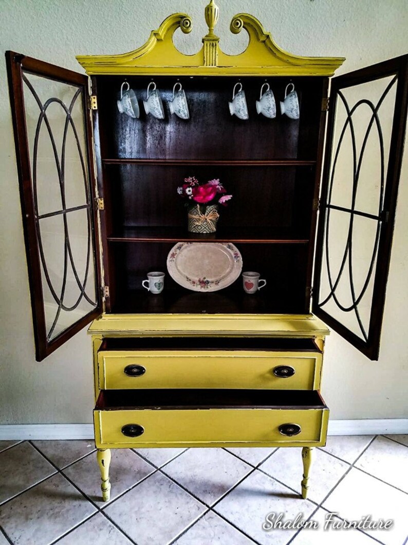 SOLD EXAMPLE Antique Shabby Chic Dresser Hutch Bedroom Etsy