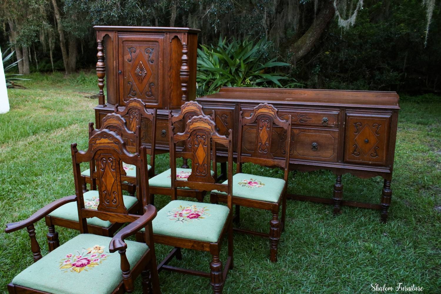 Buffet im jakobinischen Stil Hütte und Essstühle Esszimmer | Etsy