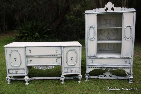 SOLD EXAMPLE---- Antique, Shabby chic dresser, hutch, bedroom set, nightstand, shelf, endtable, bed, table, chair, chairs, sideboard, buffet