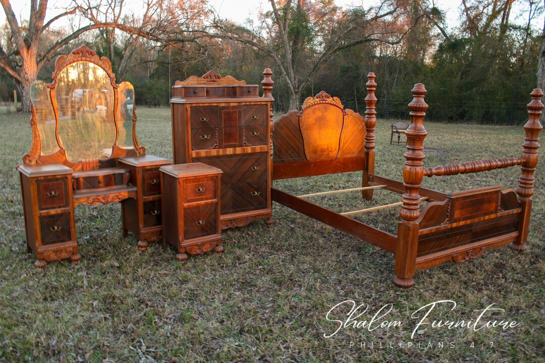 Antique Bedroom Set, Tallboy Dresser Has Sold and is Not Available