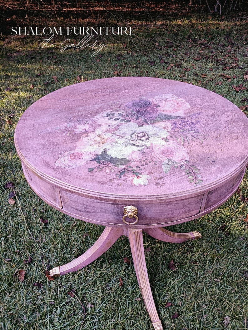 NEW Vintage Maximalist End Table, Side Table, Coffee Table. Pink Table ...