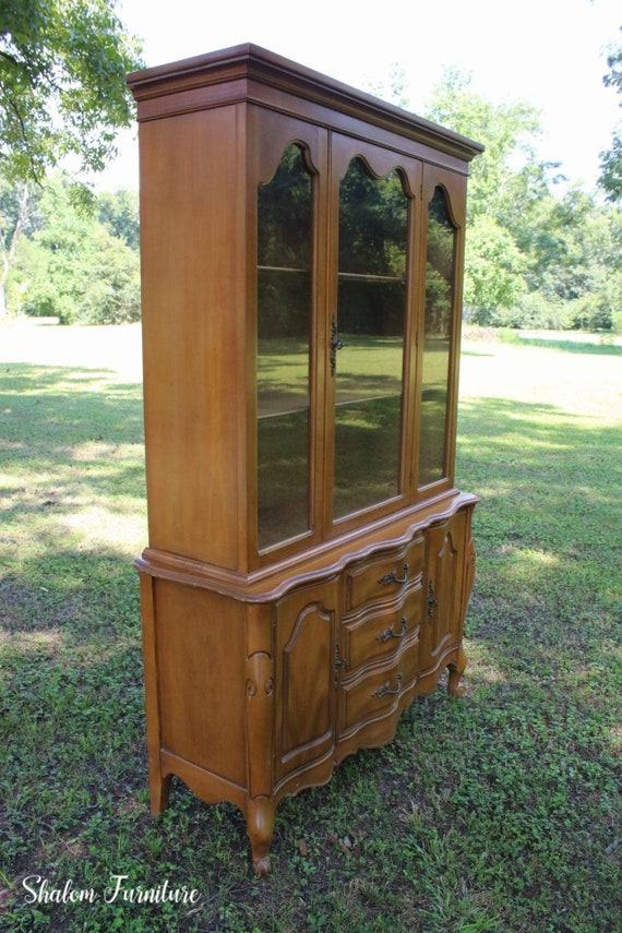 Sold!vintage French Provincial Hutch / China Cabinet - Solid Sold!vintage French Provincial Hutch / China Cabinet - Solid