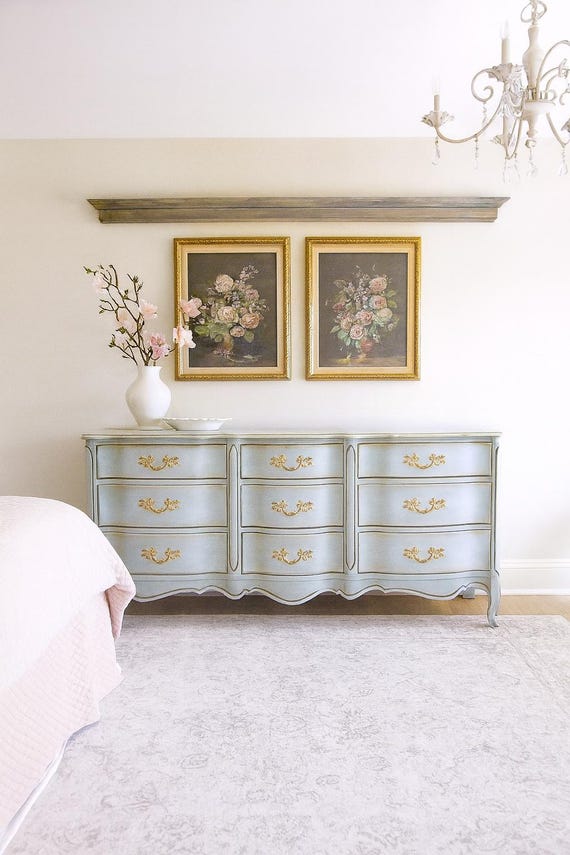Sold!do not buy.mesage us for a similar one.Vintage French Provincial Dresser in Soft Blue | Shabby Chic Distressed 9 Drawer Chest Sold!do not buy.mesage us for a similar one.Vintage French Provincial Dresser in Soft Blue | Shabby Chic Distressed 9 Drawer Chest