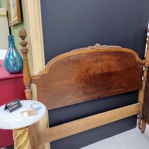 Vintage Jacobean Full-Sized Headboard -  Wood | Rustic Charm | Classic Bedroom Decor | bedroom Furniture | Painted furniture headboards, bed