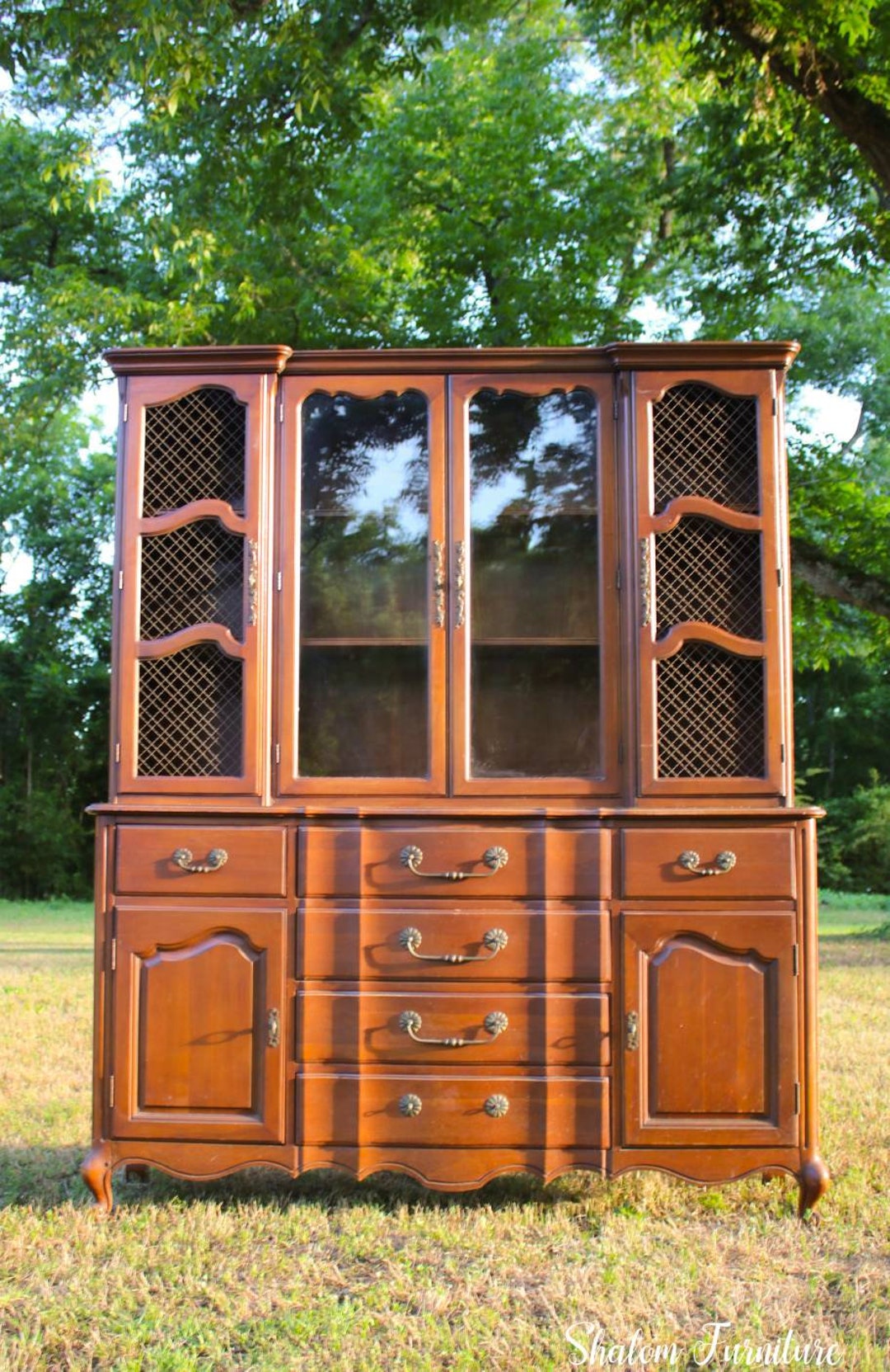Antique French Provincial Hutch / China / Bookshelf Solid Fruit