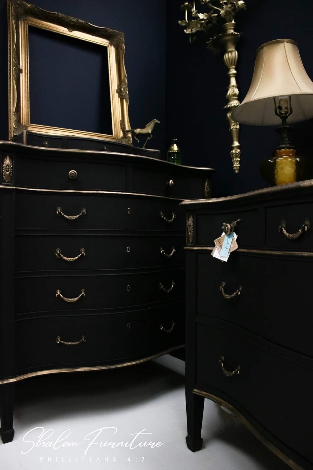 SOLD EXAMPLE! Black Hand Painted Dresser Set by Robert Mitchell Co. , Antique Refinished Furniture. Antique Bedroom Set. Black Furniture - Etsy SOLD EXAMPLE! Black Hand Painted Dresser Set by Robert Mitchell Co. , Antique Refinished Furniture. Antique Bedroom Set. Black Furniture - Etsy