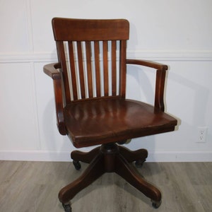 Antique Banker Chair Etsy