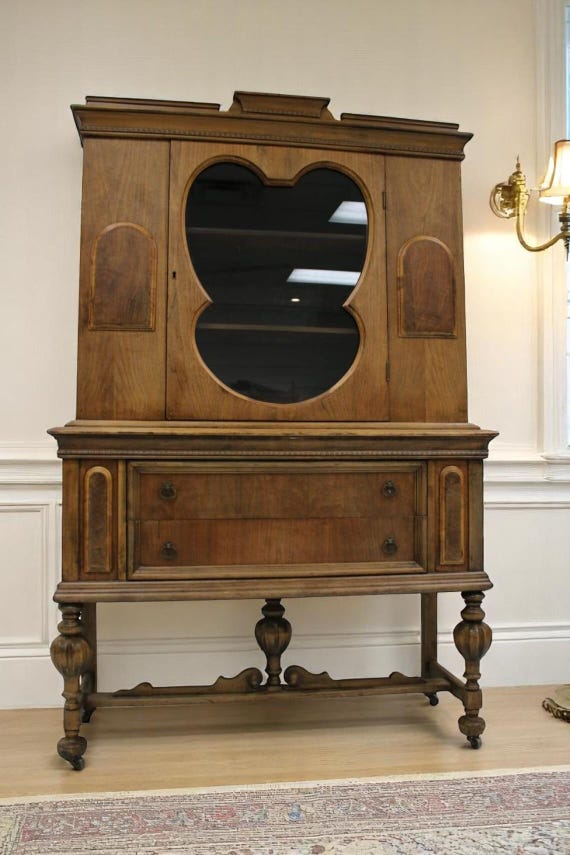 Antique Jacobean Hutch/China Cabinet -Customizable