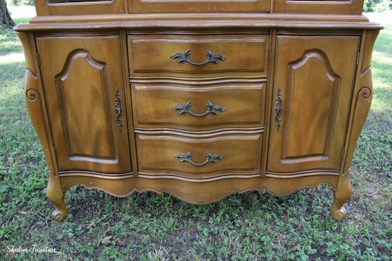 Sold!vintage French Provincial Hutch / China Cabinet - Solid Sold!vintage French Provincial Hutch / China Cabinet - Solid