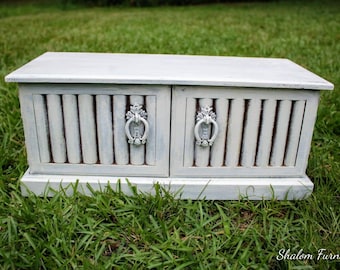 Available!free shipping! White antique jewelry armoire box solid wood , plays music!farmstyle farmhouse solid wood