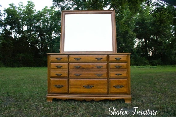 Vintage Sumpter Furniture Co Dresser and Mirror - Ready for Customization!